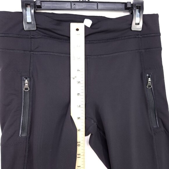 Lululemon Crop Leggings Mesh Side Panel Capri Women's Size 6 Zip Front Pockets - Picture 7 of 13